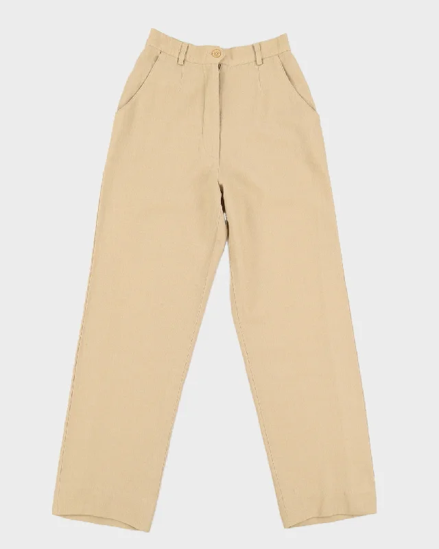 Vintage 80s Pierre Balmain Beige Trousers - W24 L28