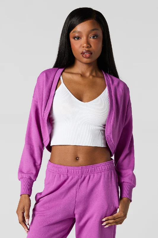 Long Sleeve Cropped Cardigan Best sweaters for hiking