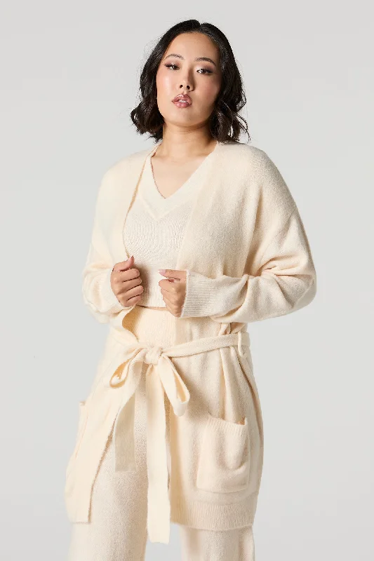 Mossy Belted Longline Cardigan Best sweaters for fall