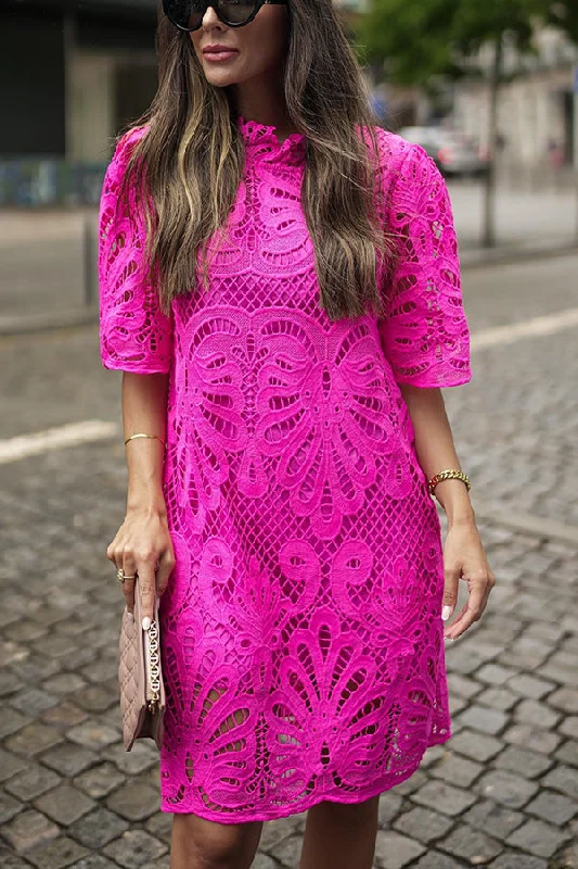 Reason To Smile Crochet Lace Mini Dress