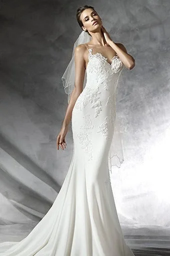 Rent: Pronovias - Plisa Sweetheart Sleeveless Mermaid Wedding Dress