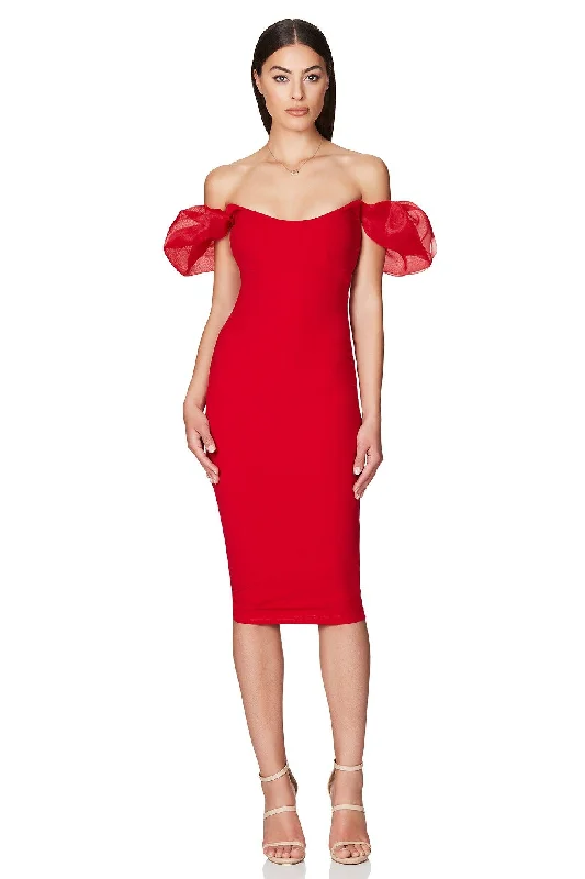 Nookie Eleganza Midi Dress - Red