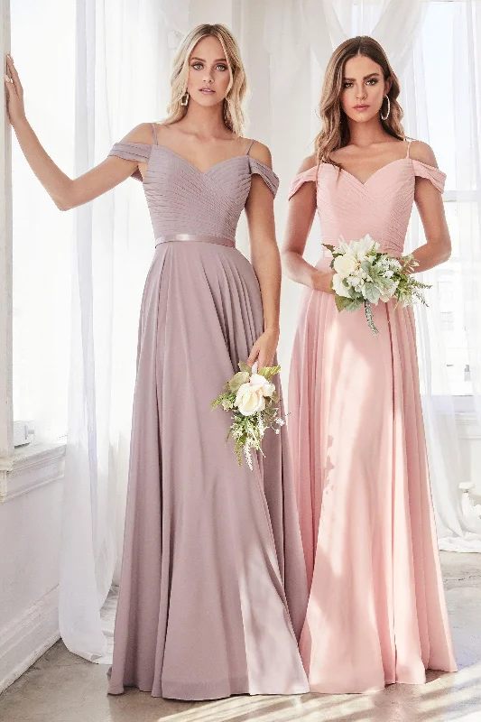 Cinderella Divine CD0156 Long Bridesmaids Formal Off Shoulder Prom Dress