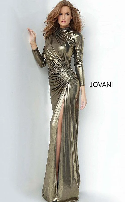 Jovani 3172 Prom Long Metallic Prom Dress