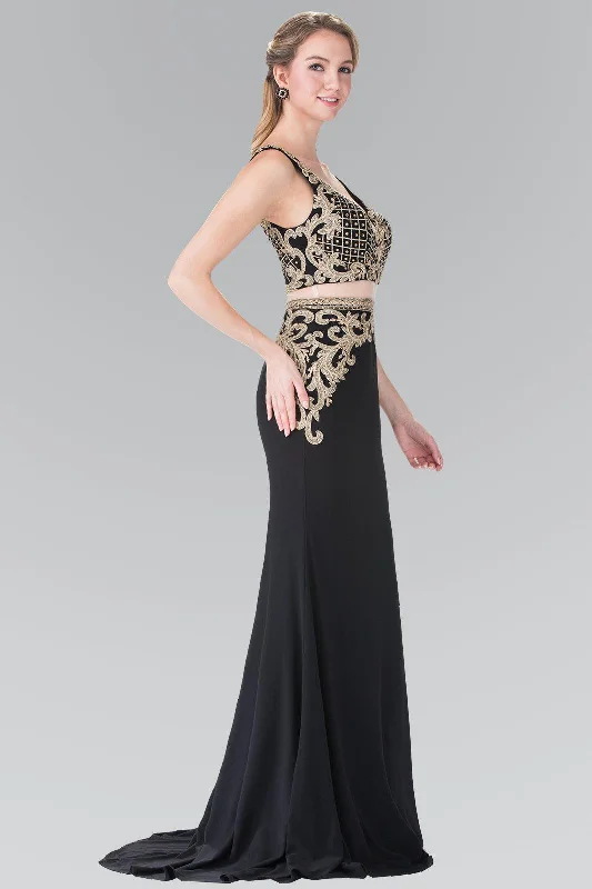 Long Two Piece Formal Evening Prom Dress