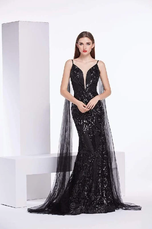 J'Adore Dresses - J14032 Sequin Embellished Mermaid Evening Gown