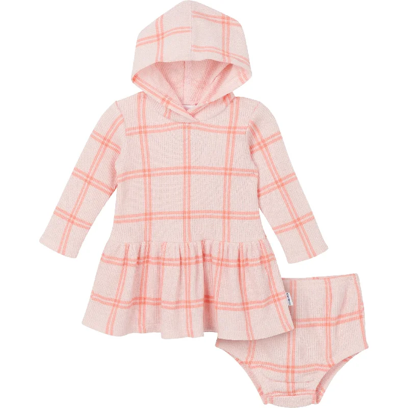 2-Piece Baby Girls Pink Plaid Dress Set