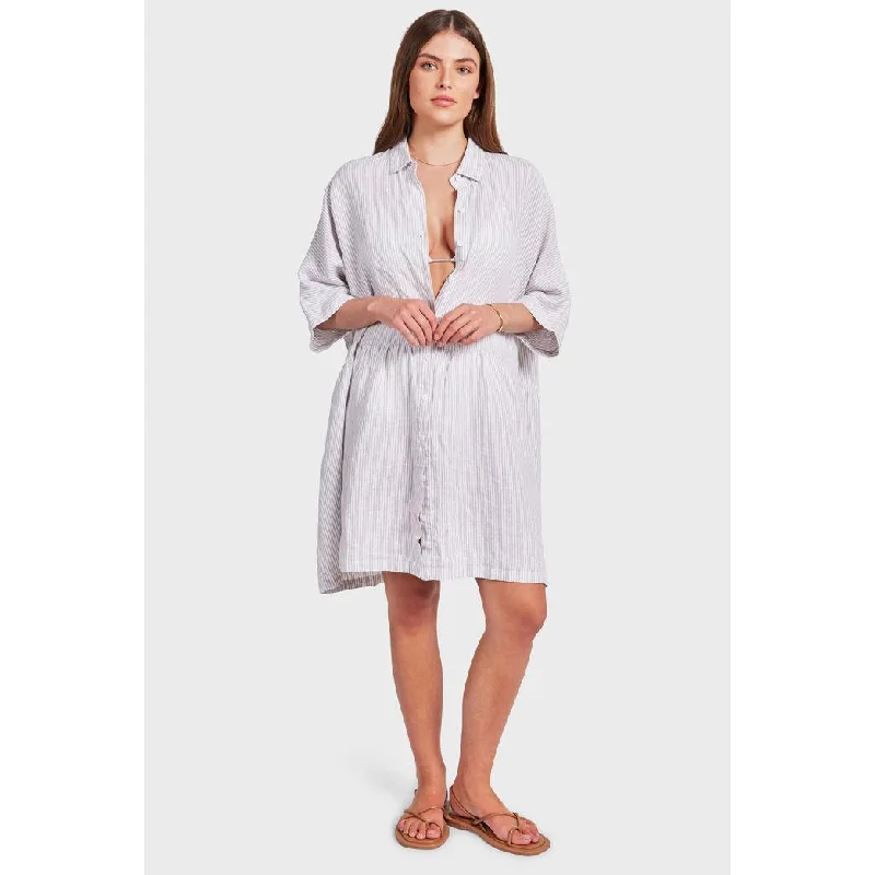 Academy Brand Women's Dolly Linen Dress - Seasponge Stripe