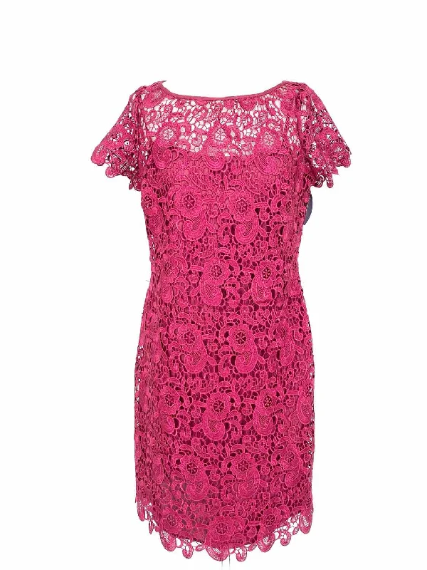 Aidan Mattox Women's Red sheath Lace Floral Size 4 Dress Outdoor floral dresses