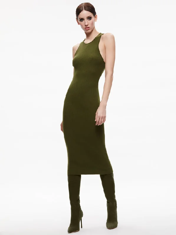 Alice + Olivia - Wright Tie Back Dress - Olive