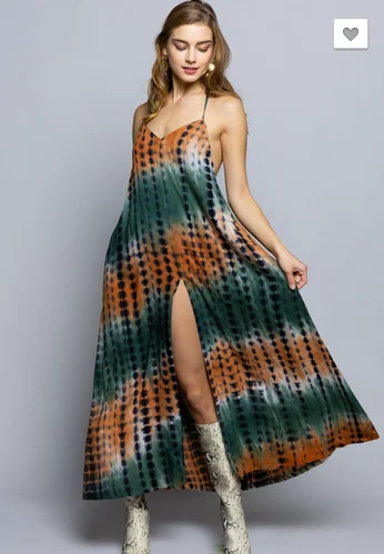 BAMBOO TYE DYE HALTER DRESS