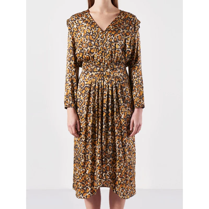 Bellerose Yellow Printed Annie Womens Dress Velvet floral dresses