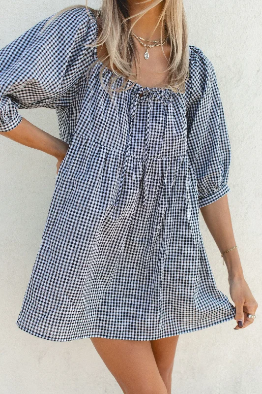 Day Dreaming Gingham Babydoll Dress