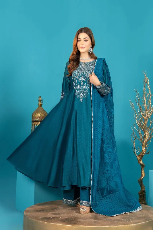 Deep Aqua Katan Frock Outfit