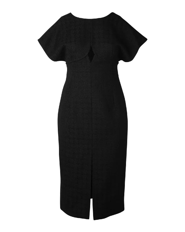 Drop Sleeve Column Dress | Black