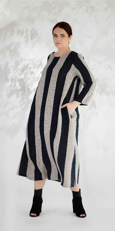 Striped trapeze dress