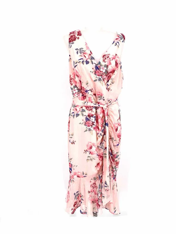 Eliza J Women's Pink Sleeveless Floral Size 10 Dress Luxury floral dresses