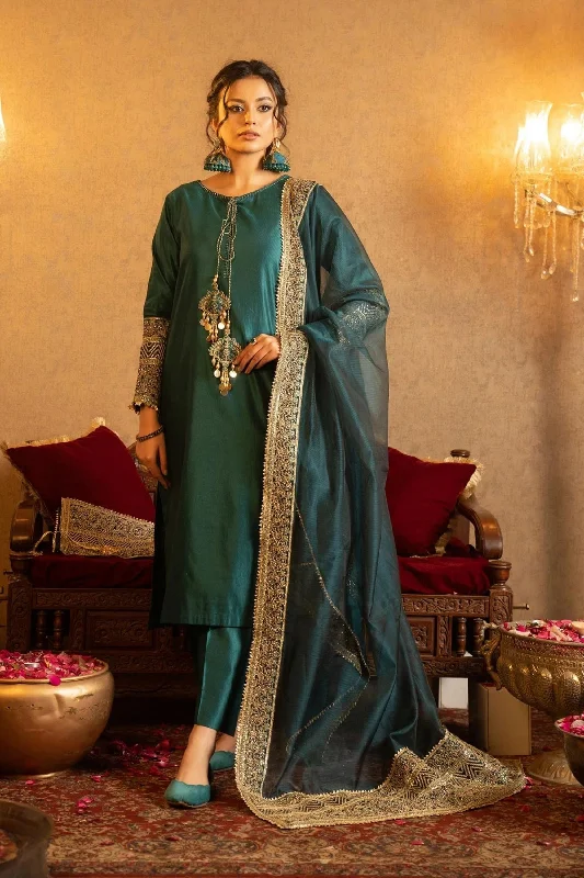 Emerald Green 3pc Katan Suit