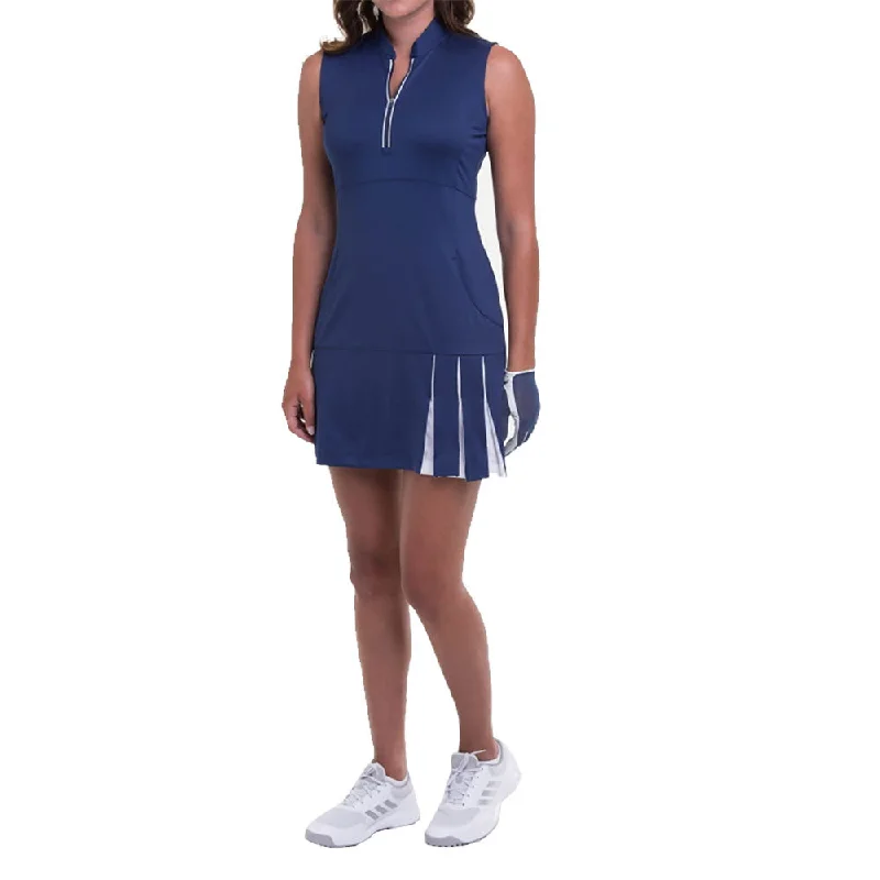 EP New York Zip Mandarin Collar Inky Womens Golf Dress