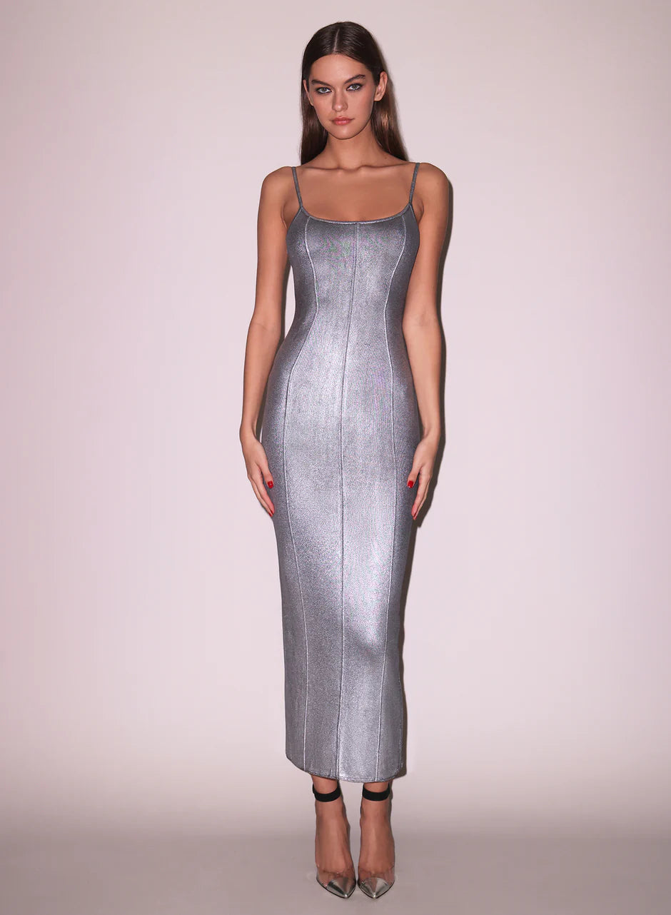 Fleur Du Mal - Flash Rib Dress - metallic gunmetal