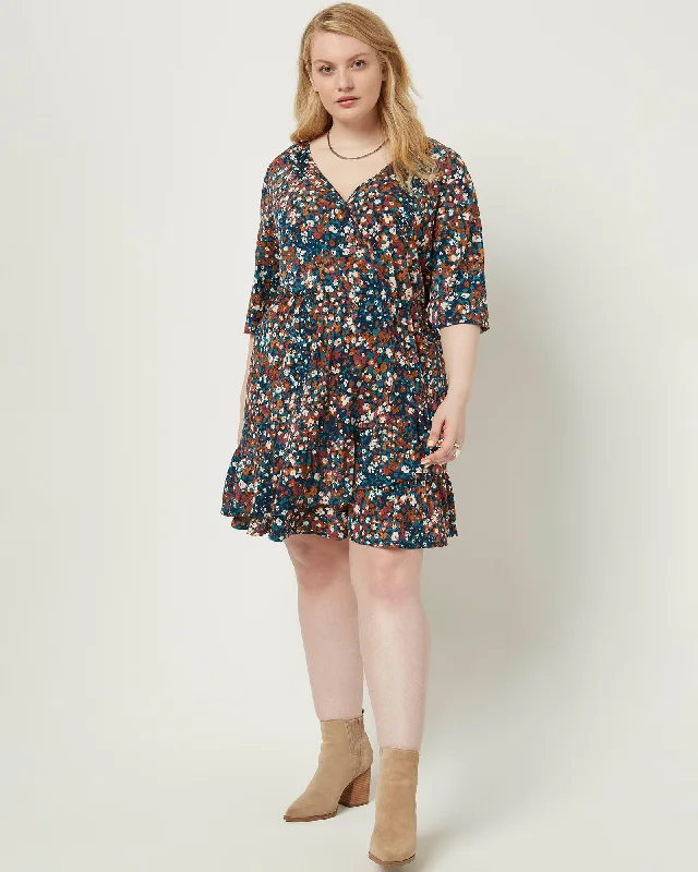 Gianna Ditsy Floral Dress | Teal / Ivory Wedding guest floral dresses