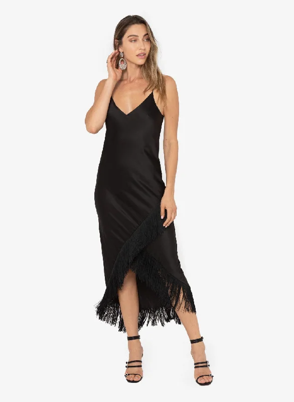 Just Bee Queen - Lagos Fringe Dress - Black