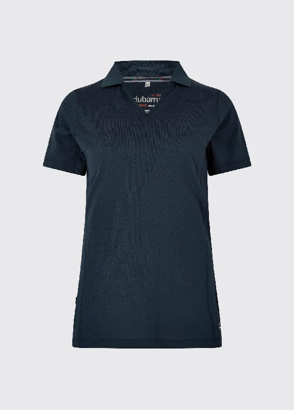 Seville Women's V-neck Polo - Navy