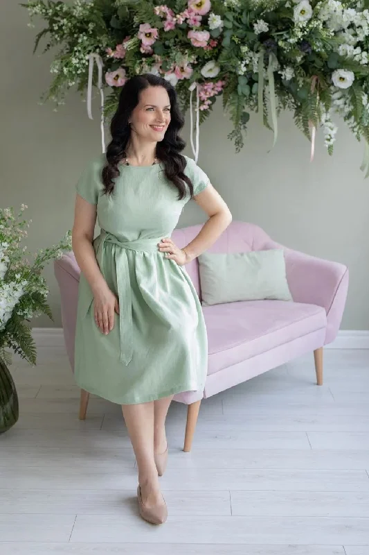 Linen Dress Amy Mint