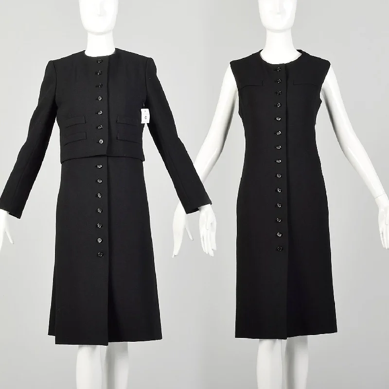 Medium 1960s Set Classic Timeless Little Black Dress Separates