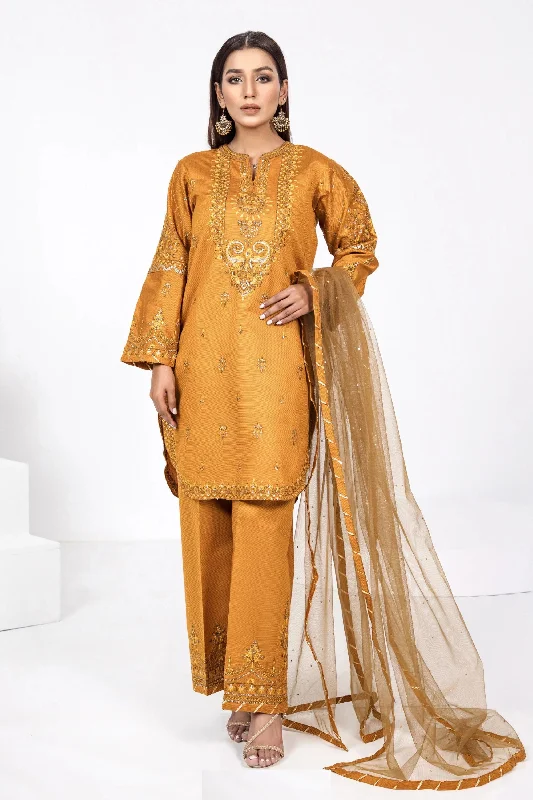 Mustard Katan Pakistani Salwar Kameez