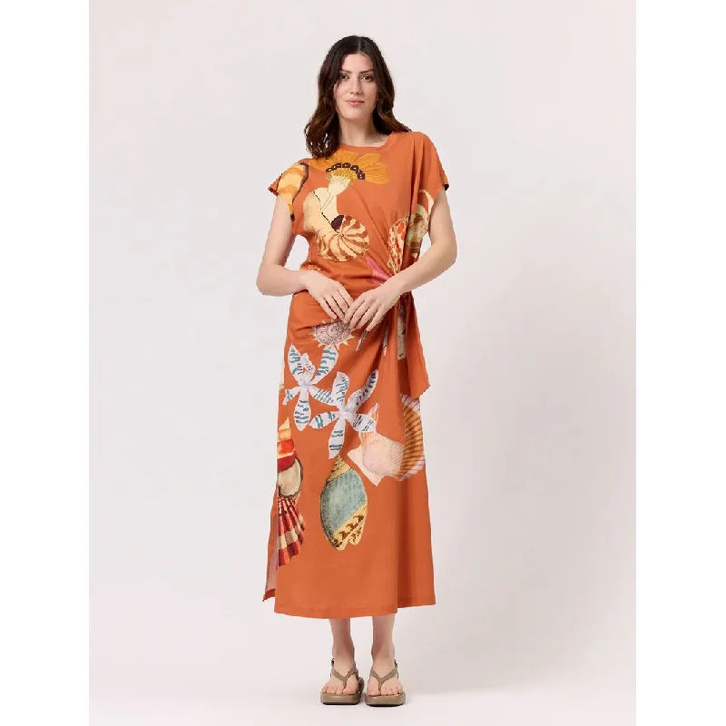 Nancybird Macey Dress - Rust Shell