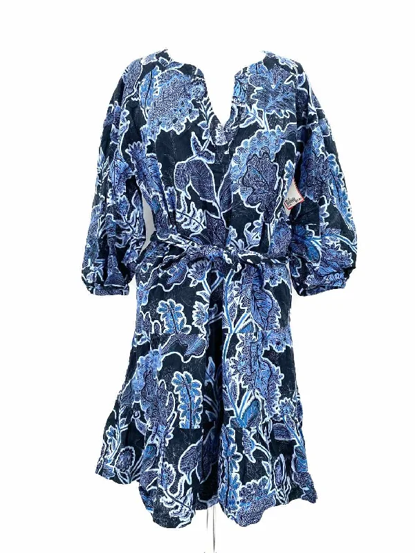 Parker Women's Navy Belted Floral Size S Dress Best floral dresses for plus size