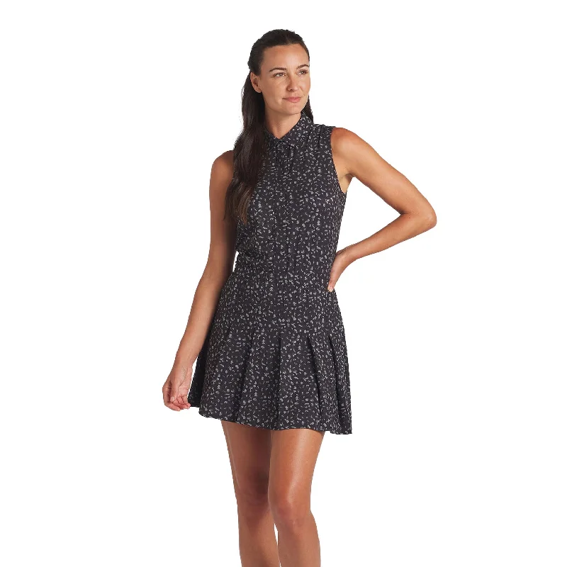 Puma Golf Leopard Pleated Womens Golf Dress