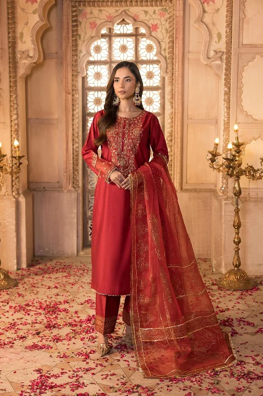 Red Golden Katan Formal Wear Suit