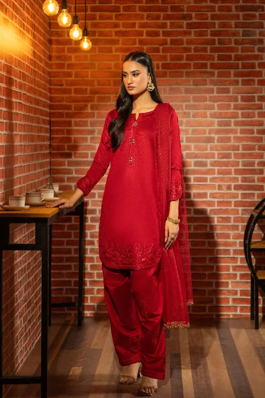 Red Katan Salwar Kameez