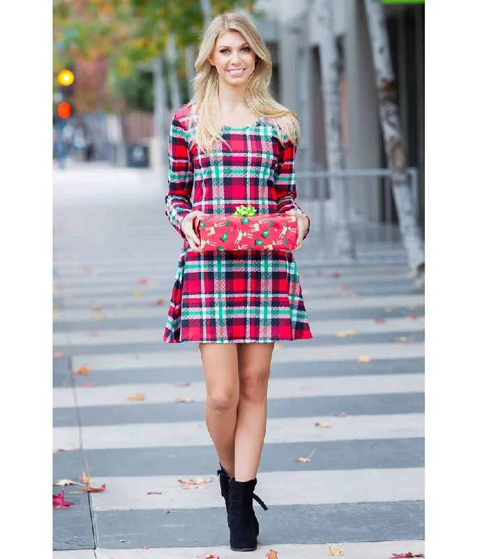 Women's Red Plaid Dress