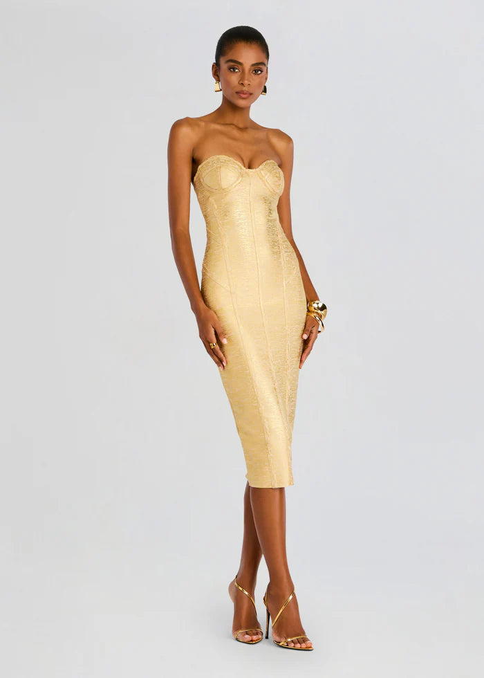 Retrofete - Charlize Coated Knit Dress - Gold