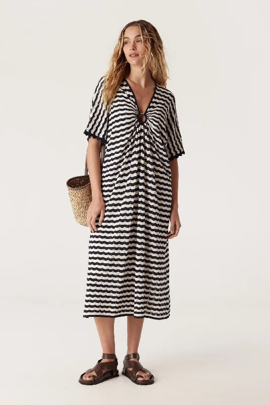 Riviera Knit Dress - Navy Stripe