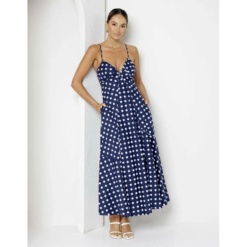 Rosebullet Navy Polkadot Dress