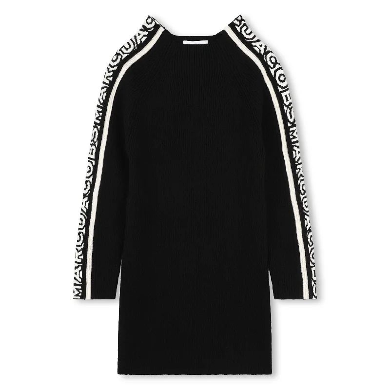 Side taping black knit dress by Marc Jacobs