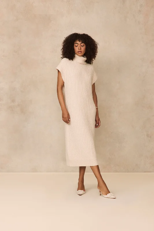 Sleeveless Cable Knit Dress