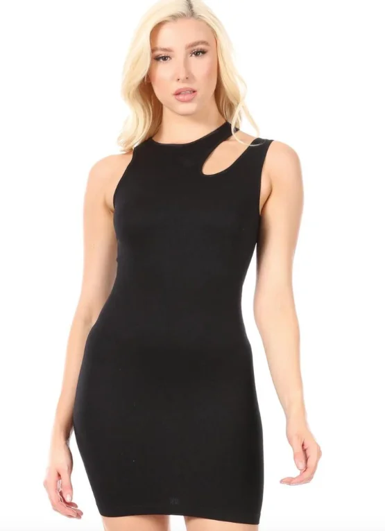 SUZETTE Seamless One Shoulder Cut-out Dress