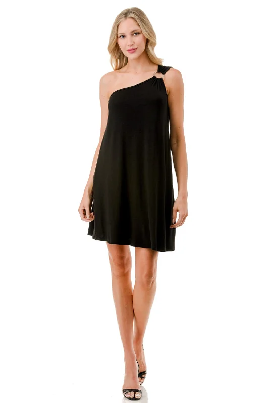 VAVA LOUISA ASYMETRICAL DRESS IN BLACK