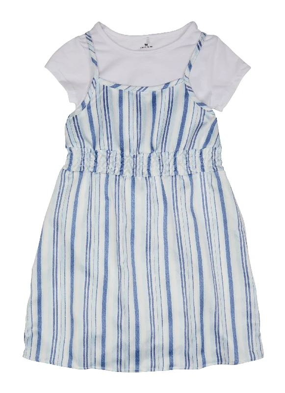 Girls Striped Dress with Tee