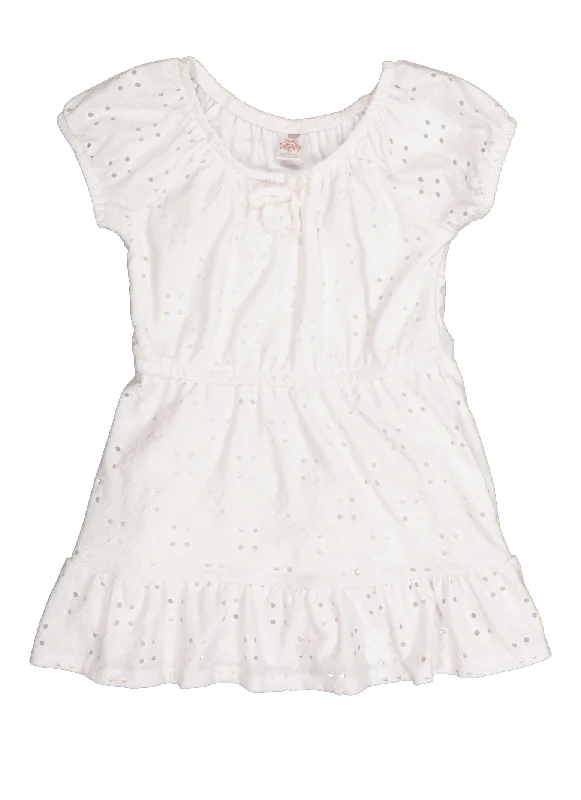 Toddler Girls Eyelet Peasant Dress