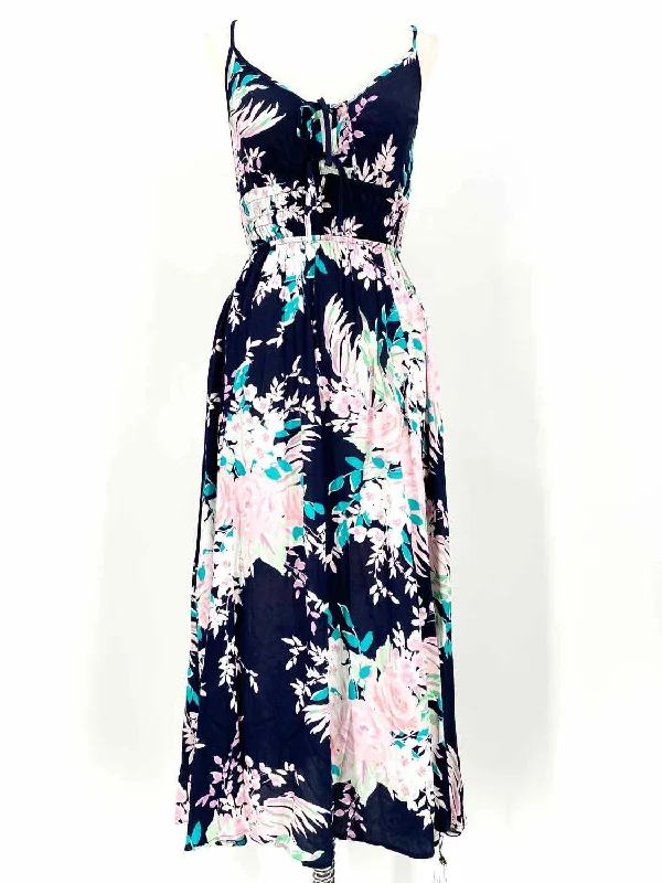 Yumi Kim Lovers Rock Women's Navy Spaghetti Strap Floral Size XS Dress Comfortable floral dresses for everyday wear