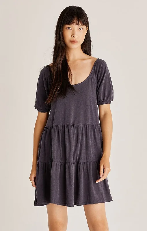 Z SUPPLY OCEAN TIERED SLUB DRESS IN SHADOW