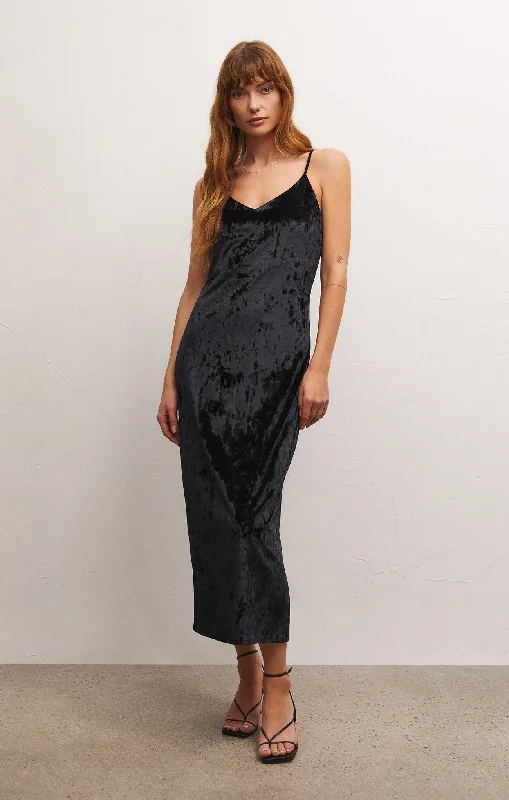 Z SUPPLY  Selina Crushed Velvet Dress Black