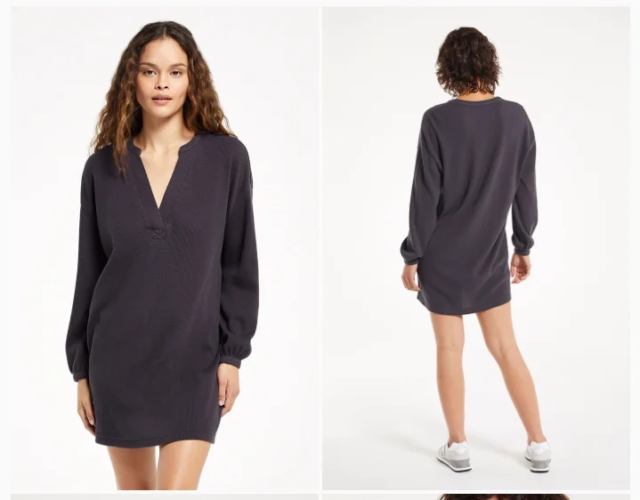 Z SUPPLY Thea Thermal Dress IN SHADOW