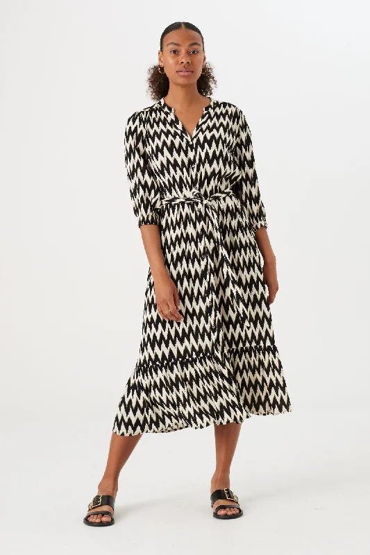 ZIG ZAG DRESS BLACK